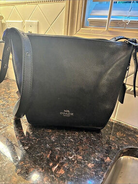 Coach Black Leather-Look Crossbody Bag